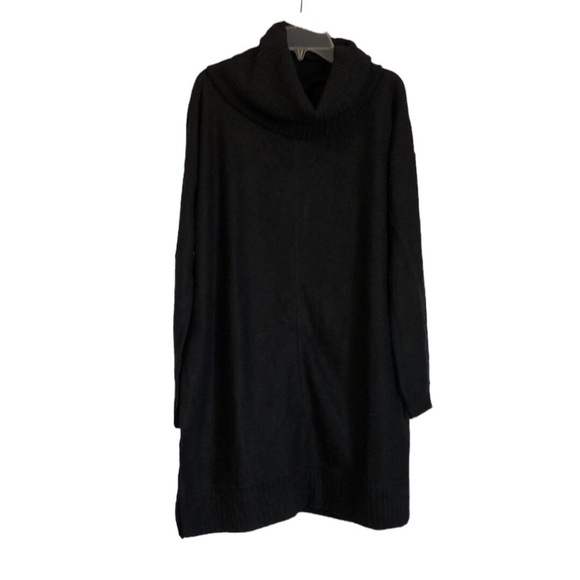 NWT Lulus Sweater Dress Sz M Black Fuzzy Cowl Neck Pullover Fall Cozy Comfy - Picture 1 of 8